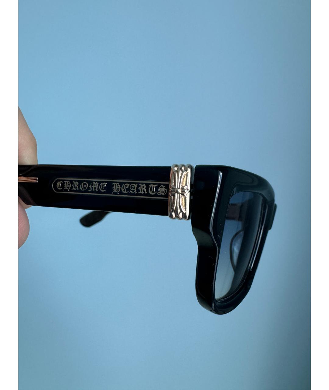 CHROME HEARTS Черные пластиковые солнцезащитные очки, фото 6