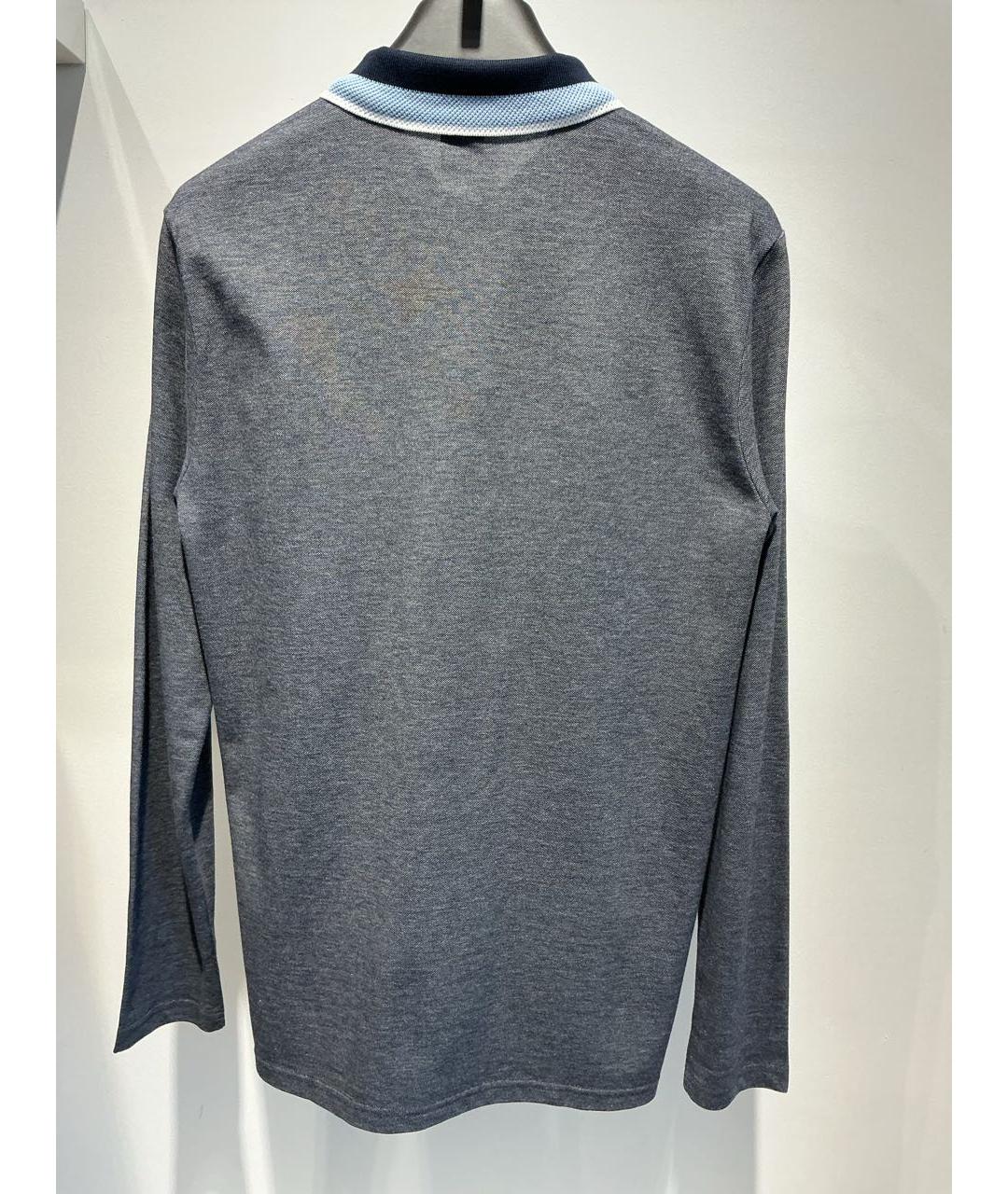 HUGO BOSS Серое хлопковое поло с длинным рукавом, фото 4