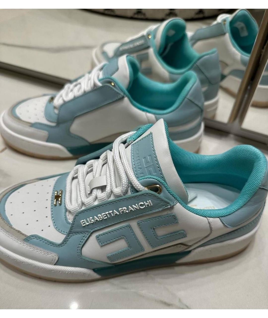 ELISABETTA FRANCHI Белые кроссовки из искусственной кожи, фото 5
