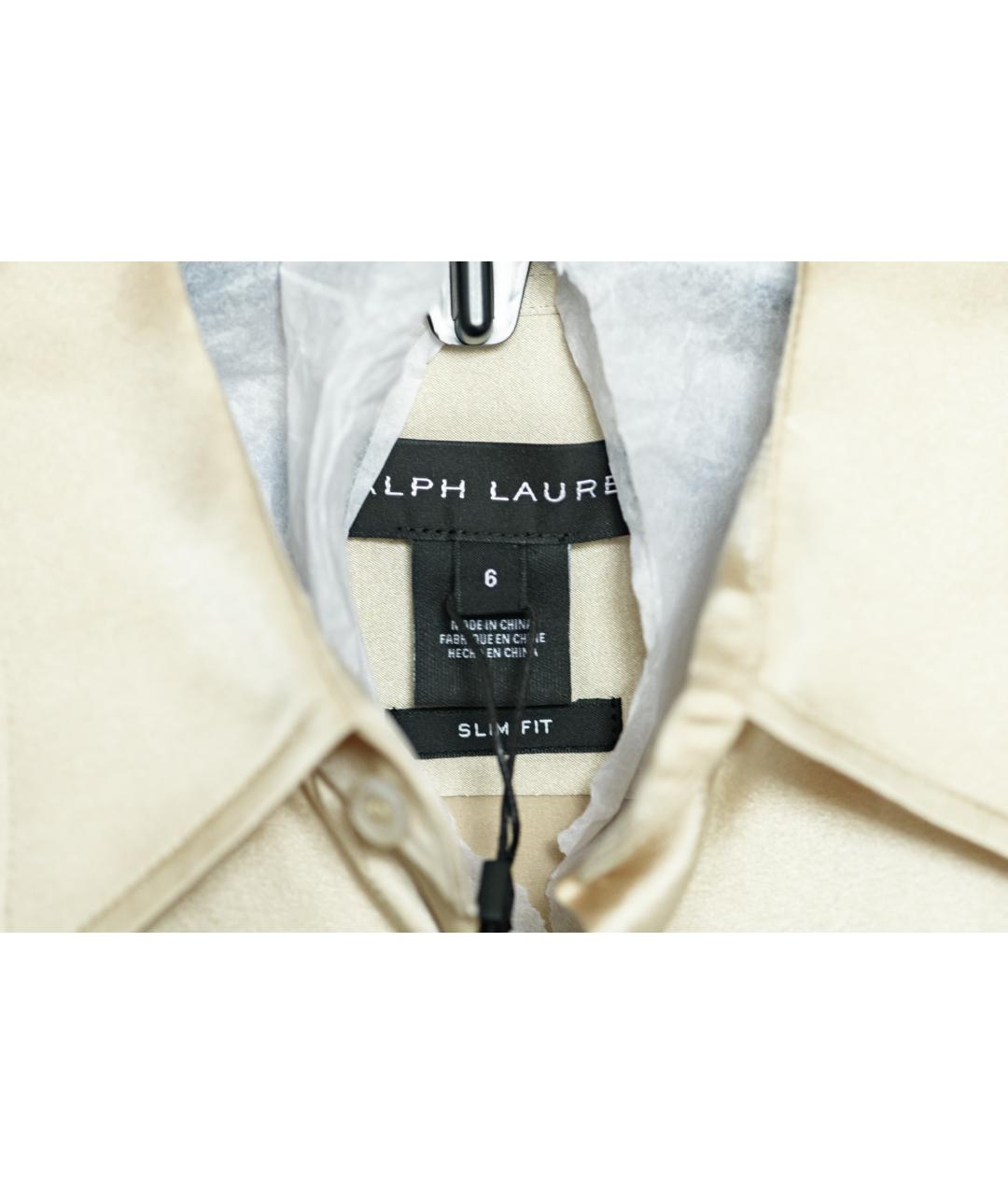 RALPH LAUREN Золотая шелковая рубашка, фото 6