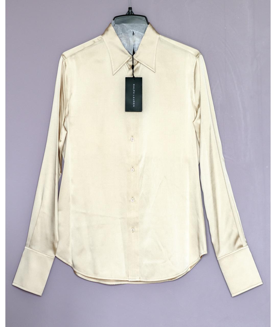 RALPH LAUREN Золотая шелковая рубашка, фото 10