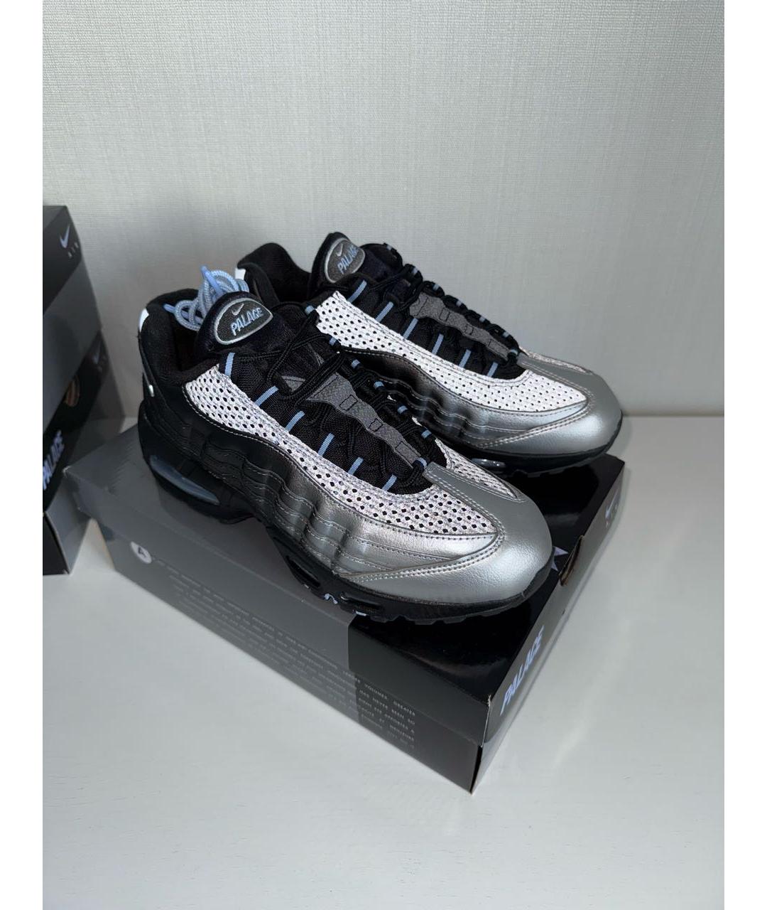 NIKE Серебряные текстильные низкие кроссовки / кеды, фото 7