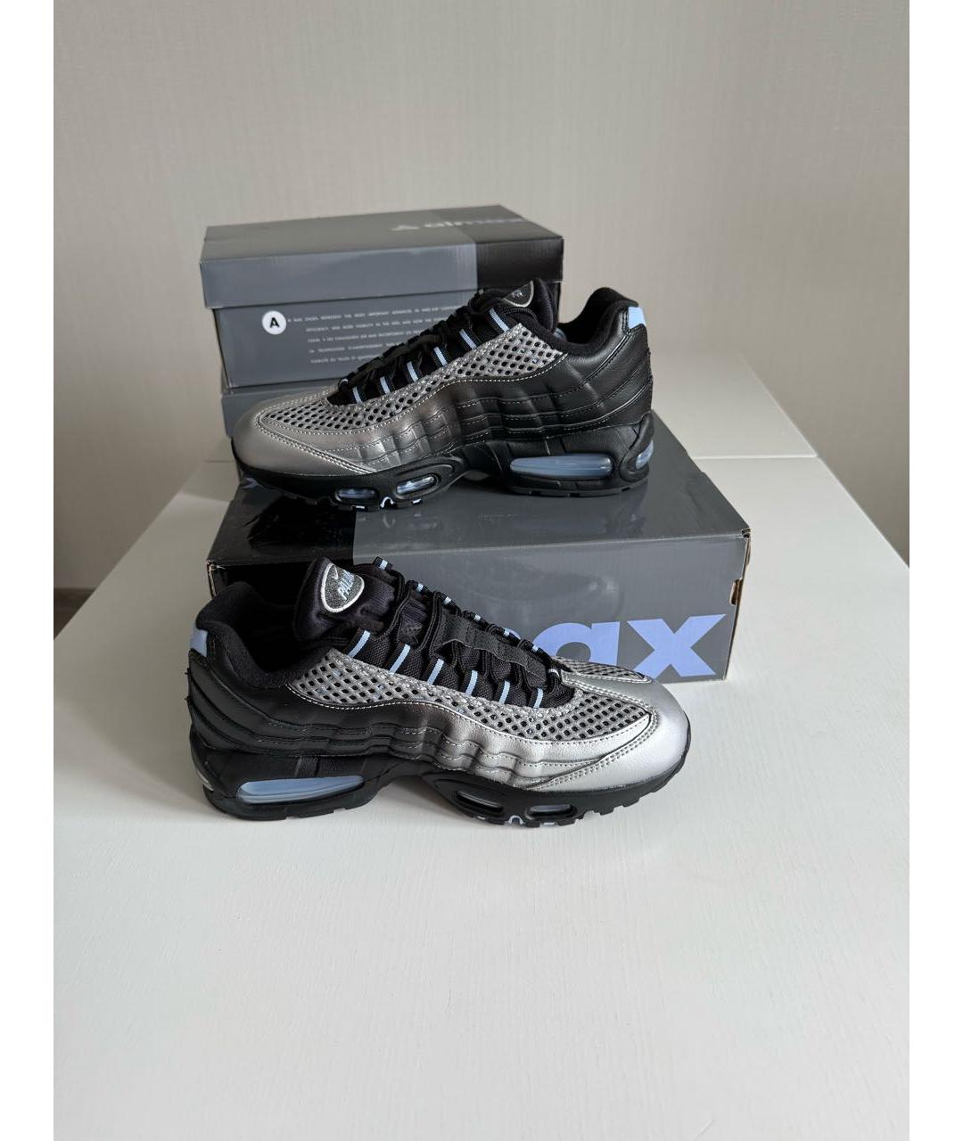 NIKE Серебряные текстильные низкие кроссовки / кеды, фото 3