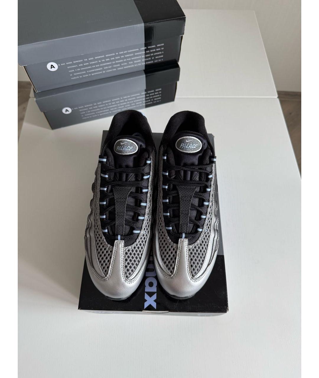 NIKE Серебряные текстильные низкие кроссовки / кеды, фото 6