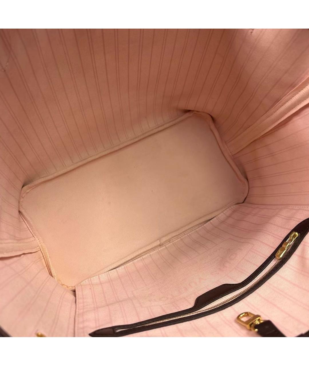 LOUIS VUITTON Коралловая кожаная сумка тоут, фото 6