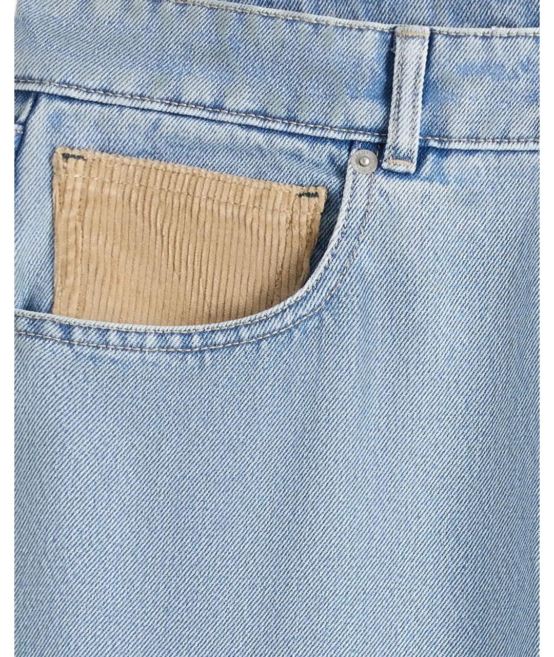 Drole de Monsieur Голубые хлопковые прямые джинсы, фото 3