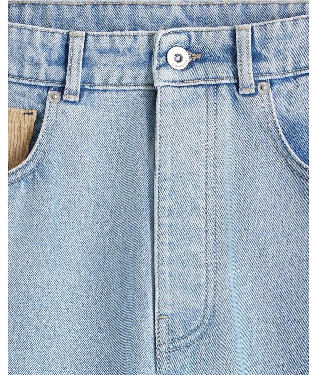 Drole de Monsieur Голубые хлопковые прямые джинсы, фото 4