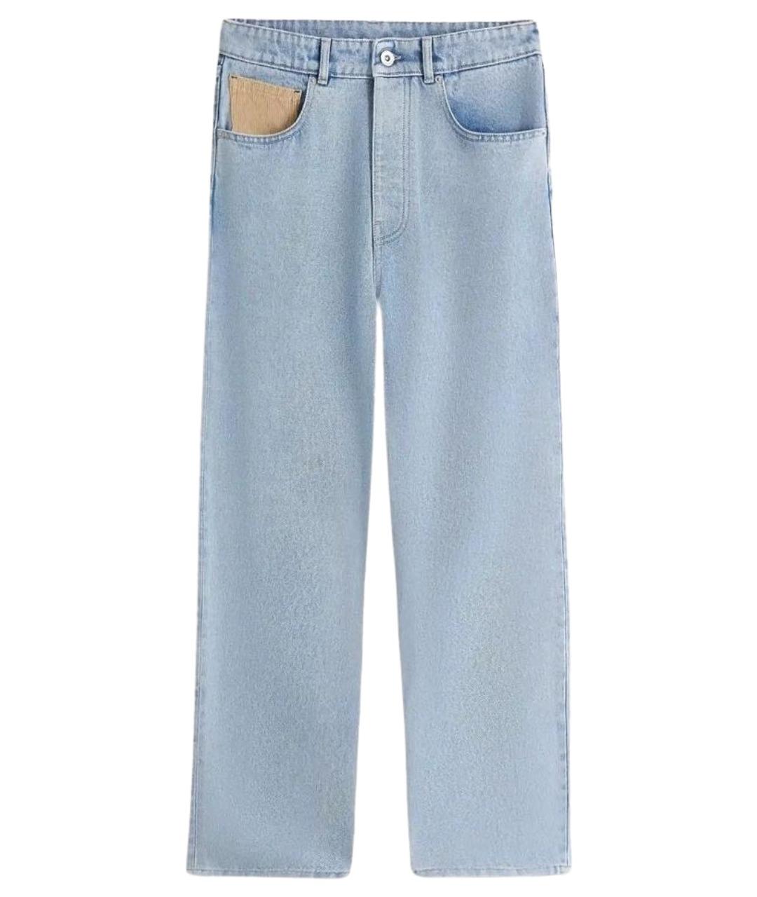 Drole de Monsieur Голубые хлопковые прямые джинсы, фото 1