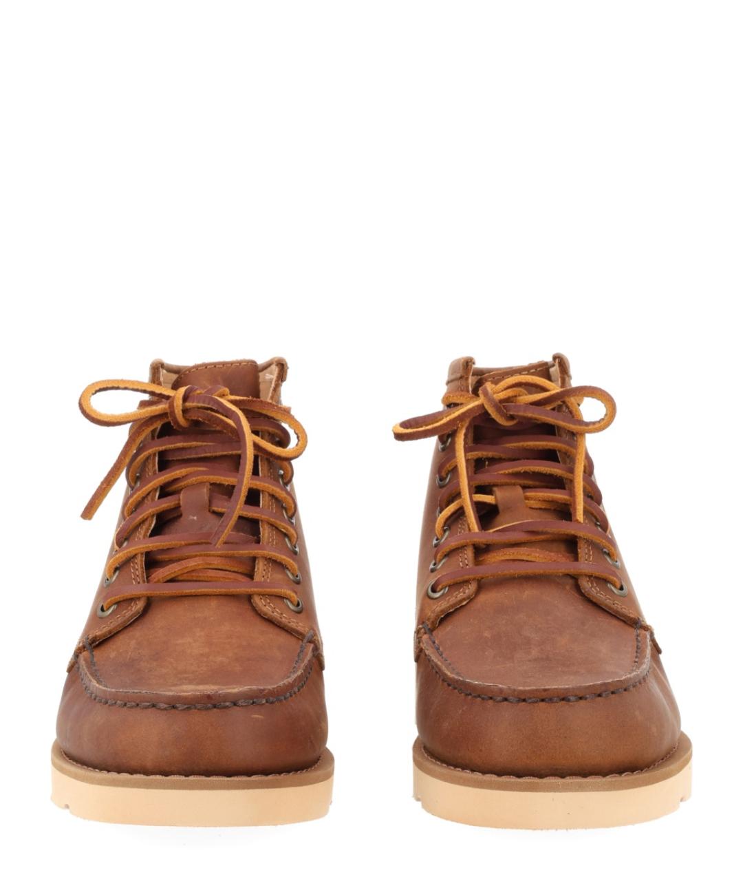 SEBAGO Коричневые кожаные низкие ботинки, фото 3