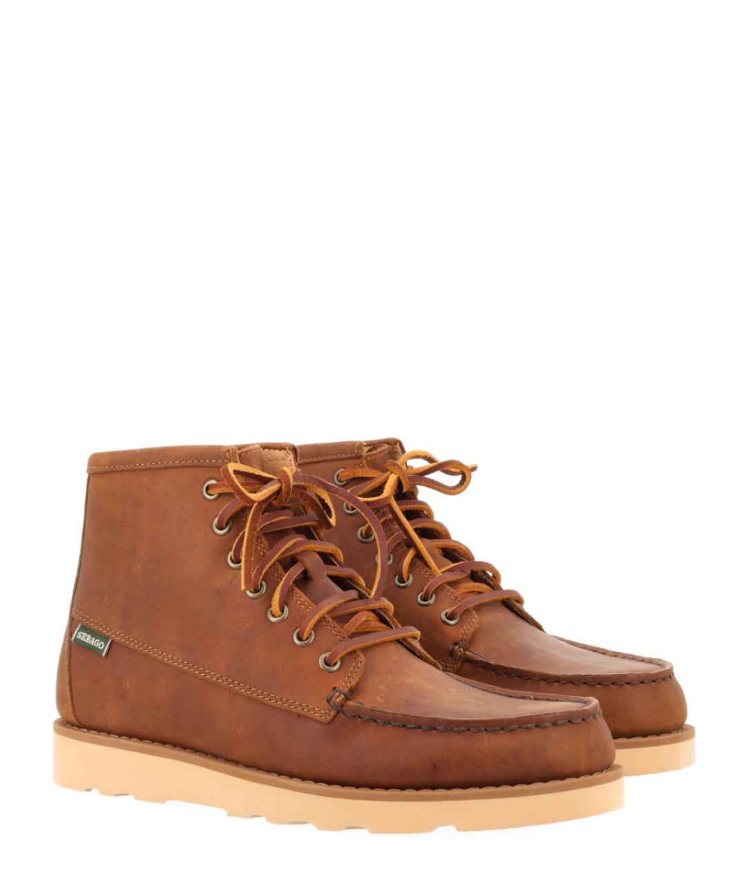 SEBAGO Коричневые кожаные низкие ботинки, фото 2