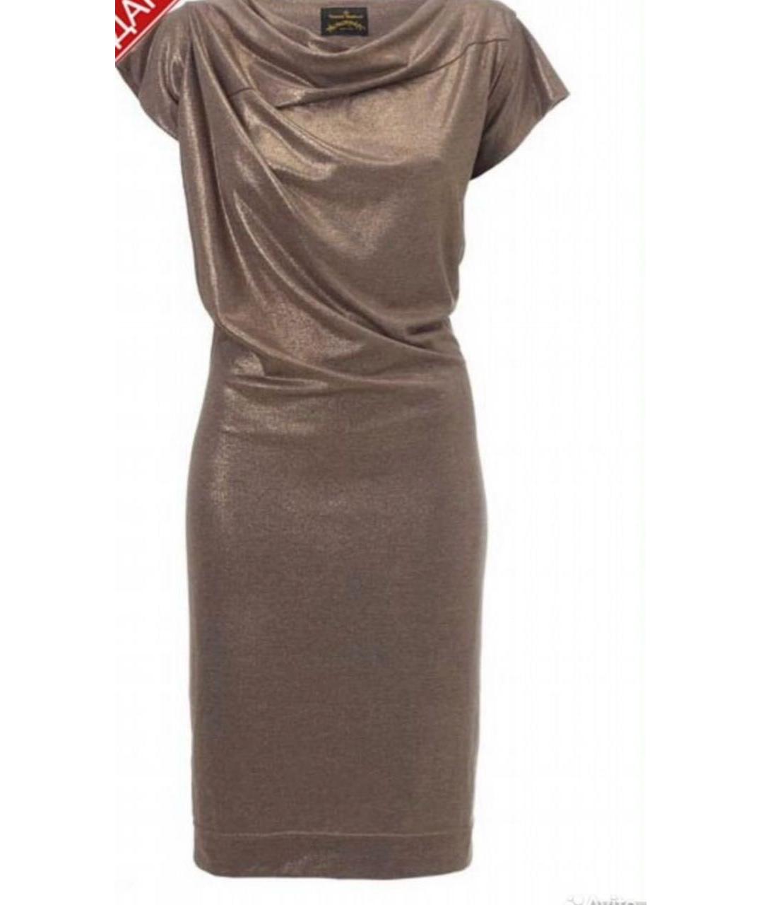 VIVIENNE WESTWOOD Коричневое вискозное повседневное платье, фото 7