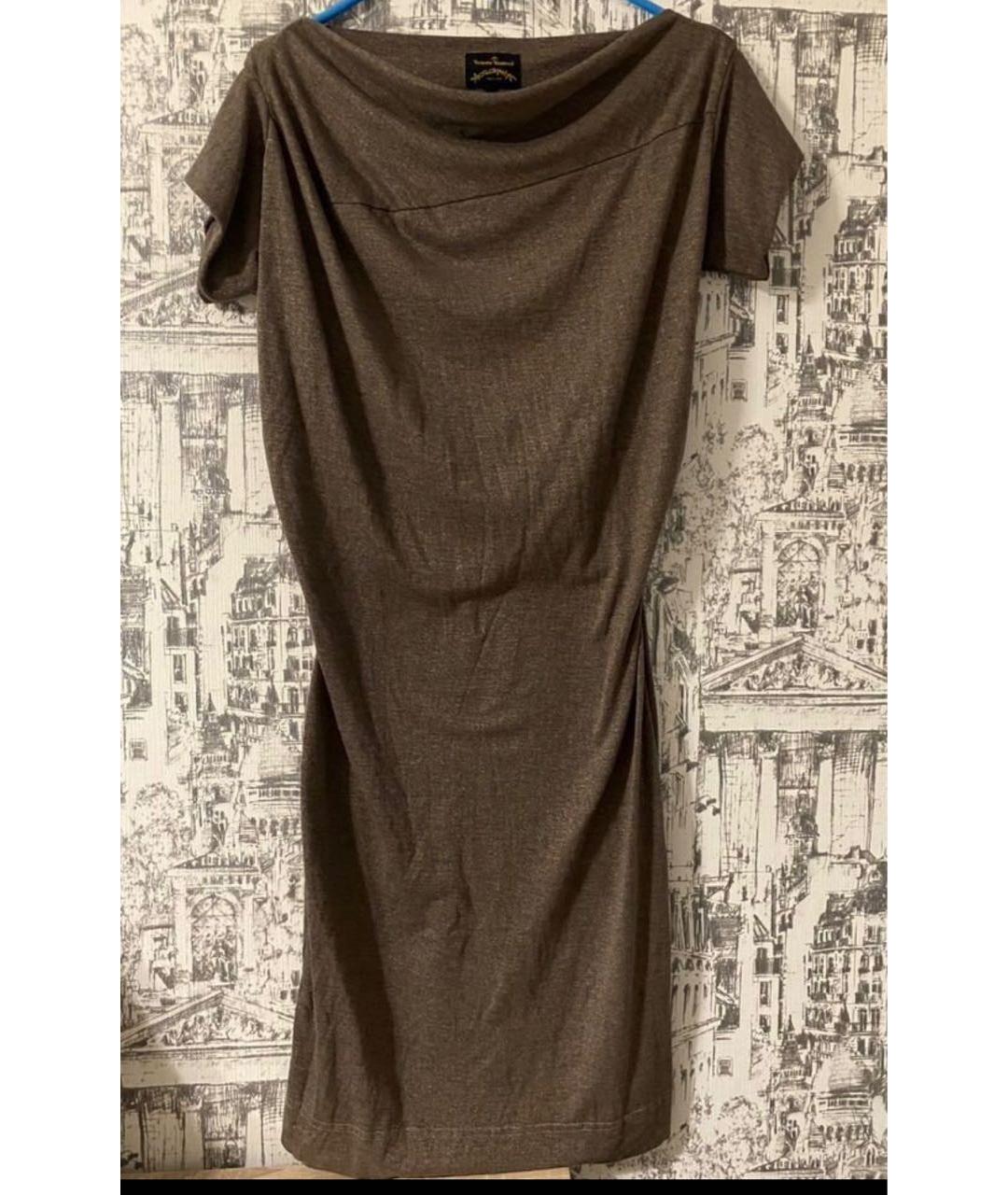 VIVIENNE WESTWOOD Коричневое вискозное повседневное платье, фото 2