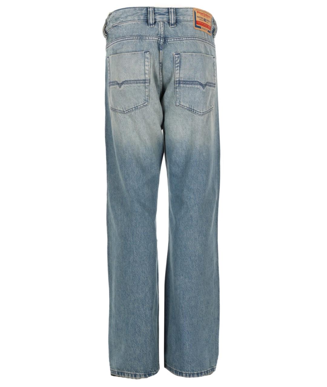 DIESEL Голубые хлопковые прямые джинсы, фото 2