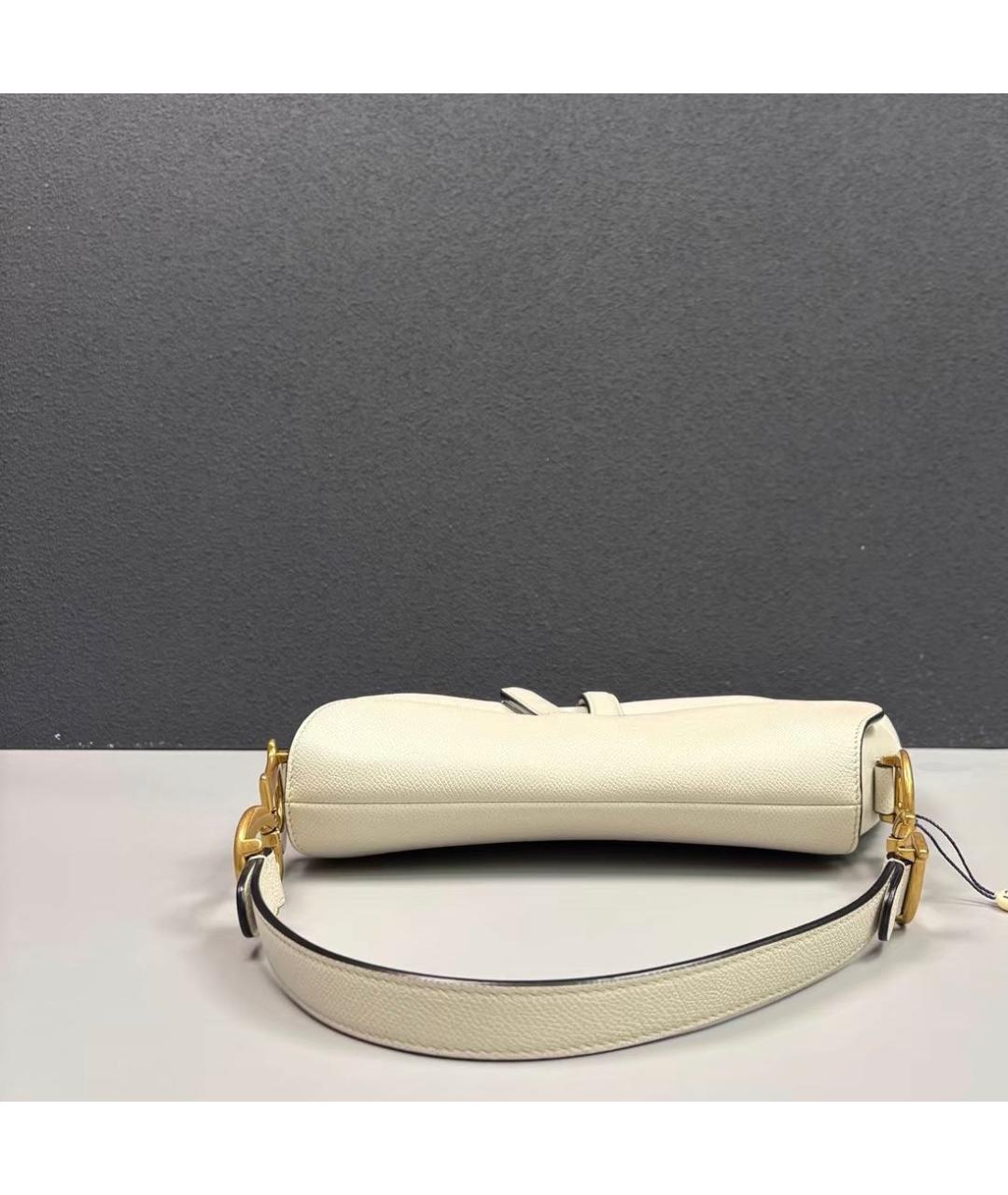 CHRISTIAN DIOR Бежевая кожаная сумка с короткими ручками, фото 5