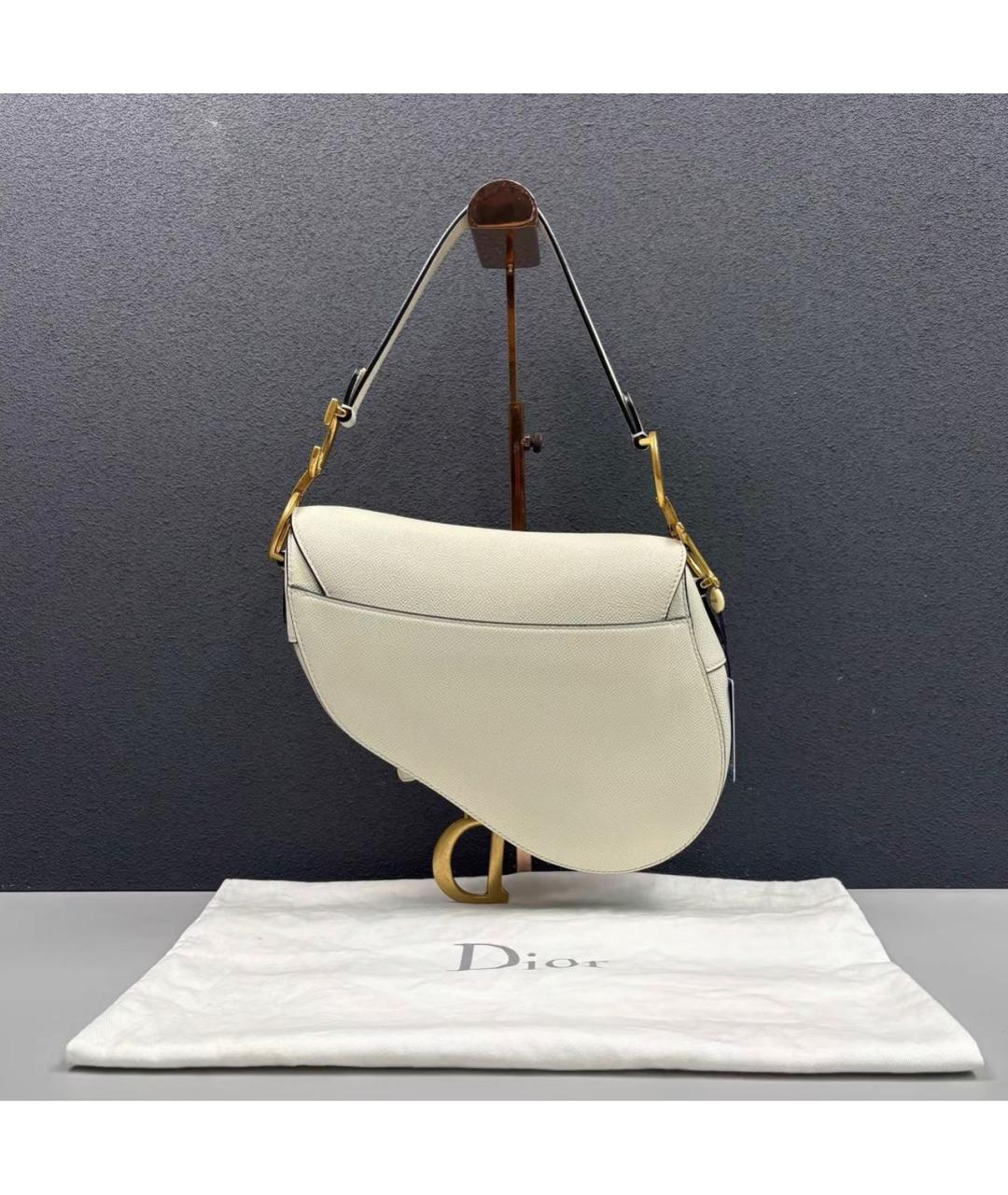 CHRISTIAN DIOR Бежевая кожаная сумка с короткими ручками, фото 2