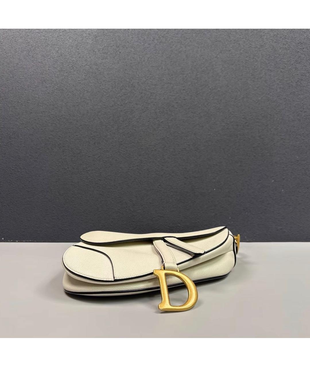 CHRISTIAN DIOR Бежевая кожаная сумка с короткими ручками, фото 4