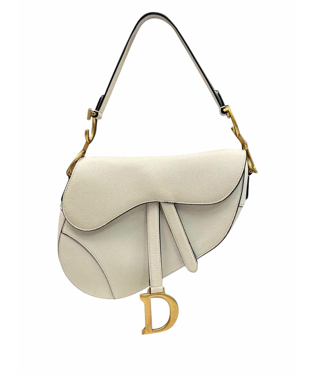 CHRISTIAN DIOR Бежевая кожаная сумка с короткими ручками, фото 1