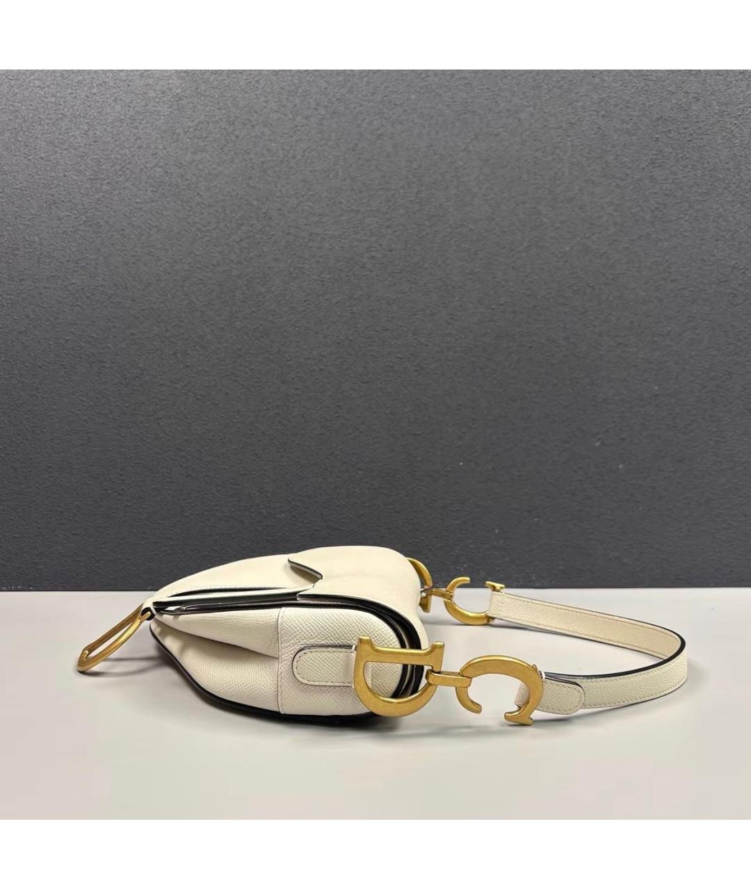 CHRISTIAN DIOR Бежевая кожаная сумка с короткими ручками, фото 3