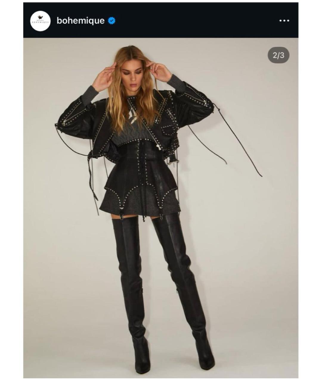 BOHEMIQUE Черная кожаная куртка, фото 7