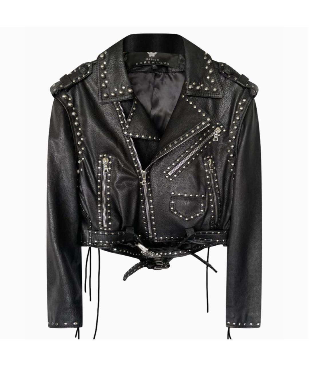 BOHEMIQUE Черная кожаная куртка, фото 4