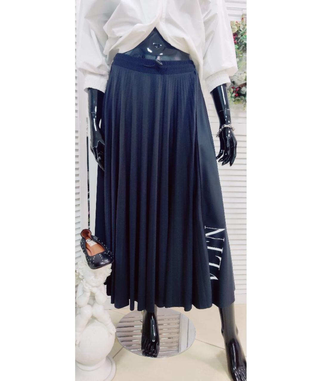 VALENTINO Черная полиамидовая юбка макси, фото 8