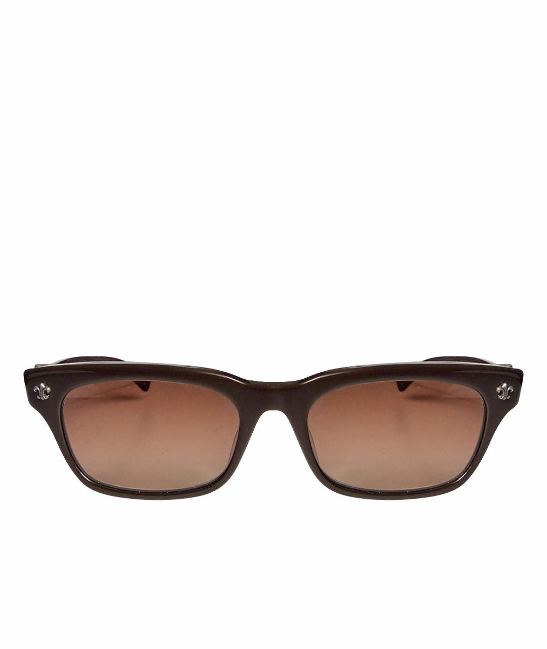 CHROME HEARTS Коричневые пластиковые солнцезащитные очки, фото 1