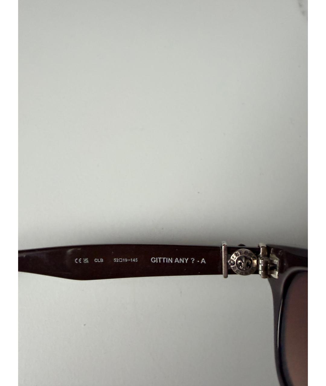 CHROME HEARTS Коричневые пластиковые солнцезащитные очки, фото 4