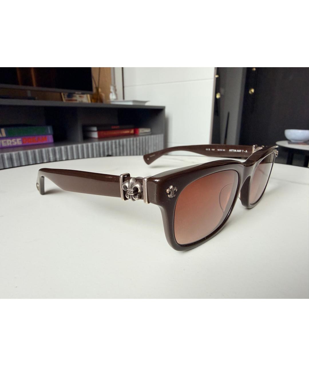 CHROME HEARTS Коричневые пластиковые солнцезащитные очки, фото 2