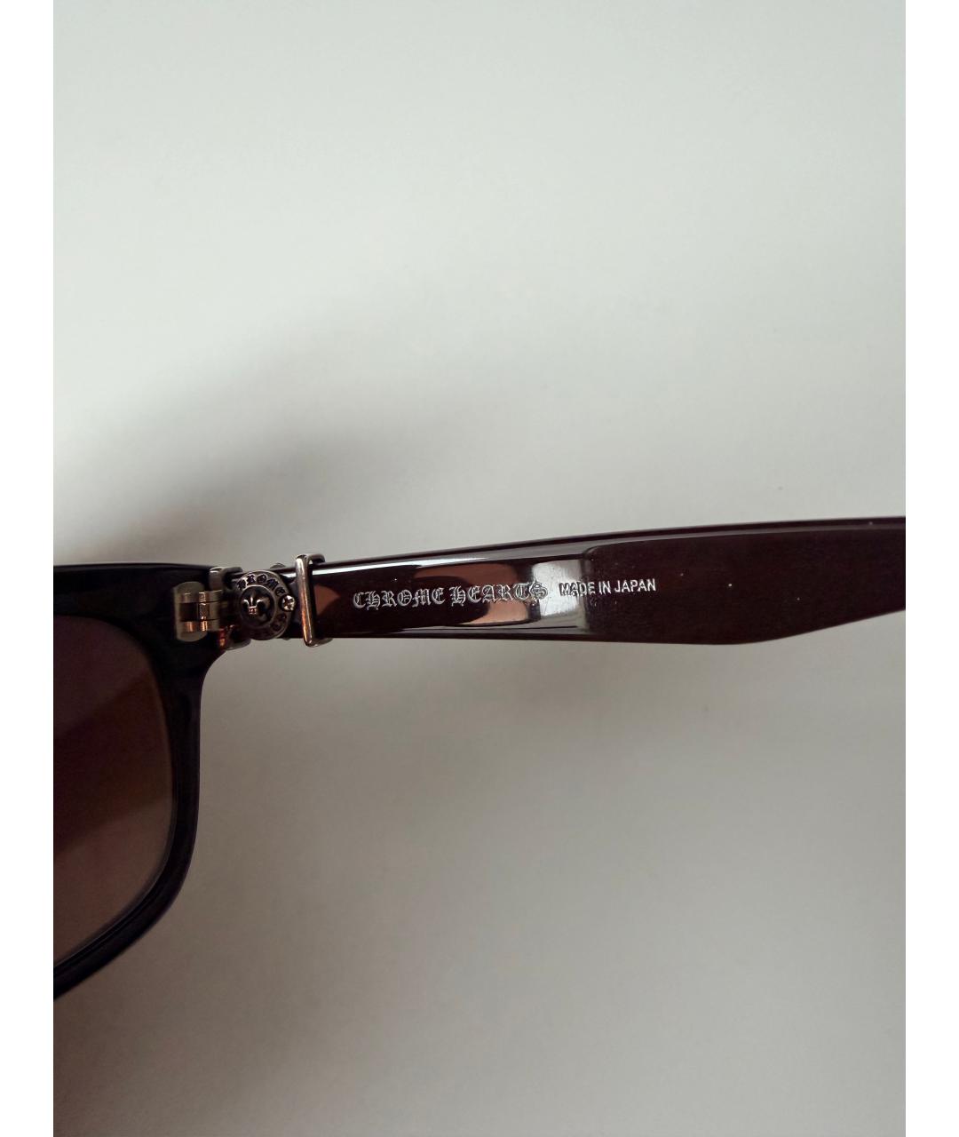 CHROME HEARTS Коричневые пластиковые солнцезащитные очки, фото 5