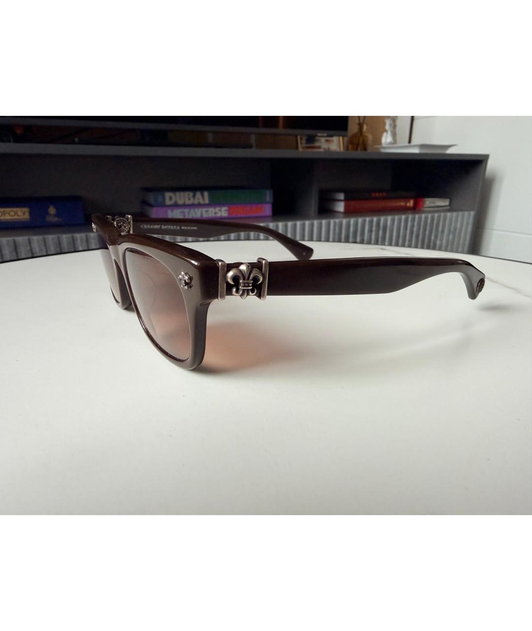 CHROME HEARTS Коричневые пластиковые солнцезащитные очки, фото 3