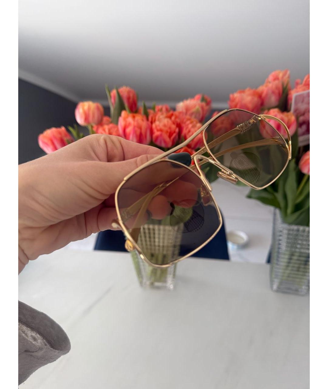 MIU MIU Коричневые металлические солнцезащитные очки, фото 7