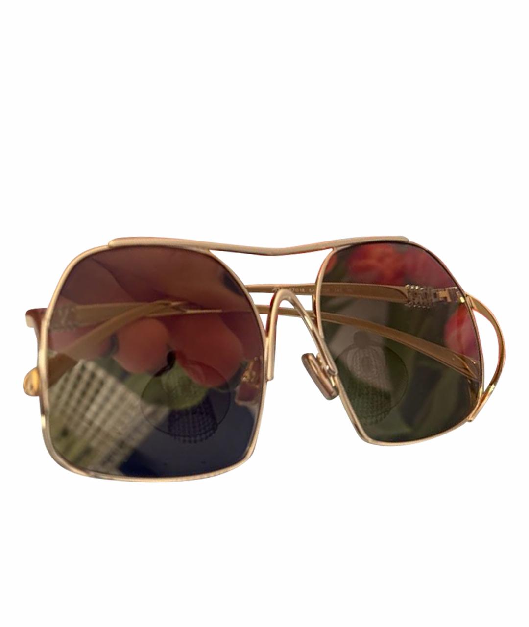 MIU MIU Коричневые металлические солнцезащитные очки, фото 1