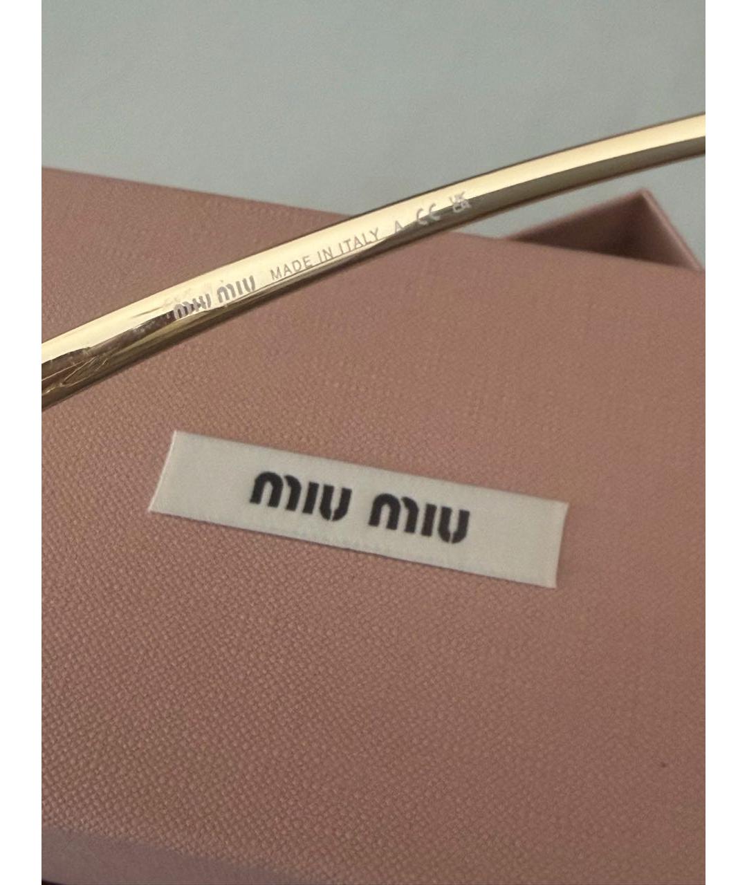 MIU MIU Коричневые металлические солнцезащитные очки, фото 4