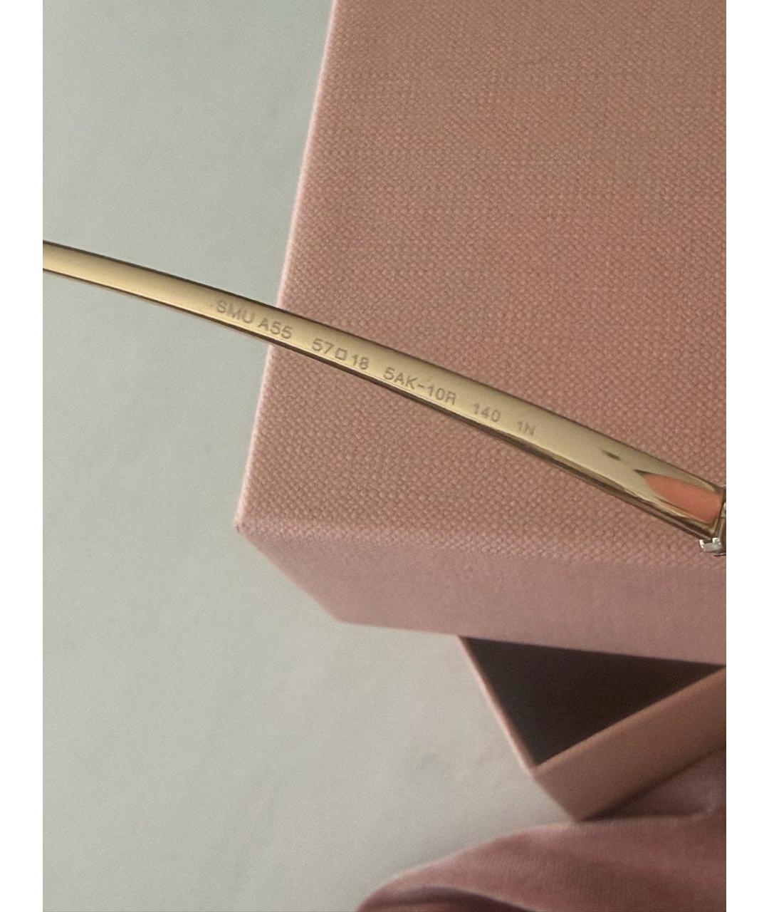 MIU MIU Коричневые металлические солнцезащитные очки, фото 3