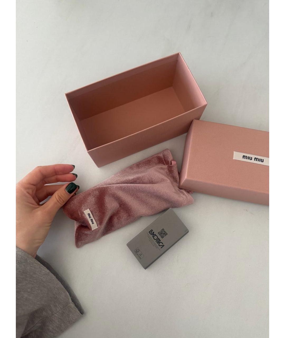 MIU MIU Коричневые металлические солнцезащитные очки, фото 5