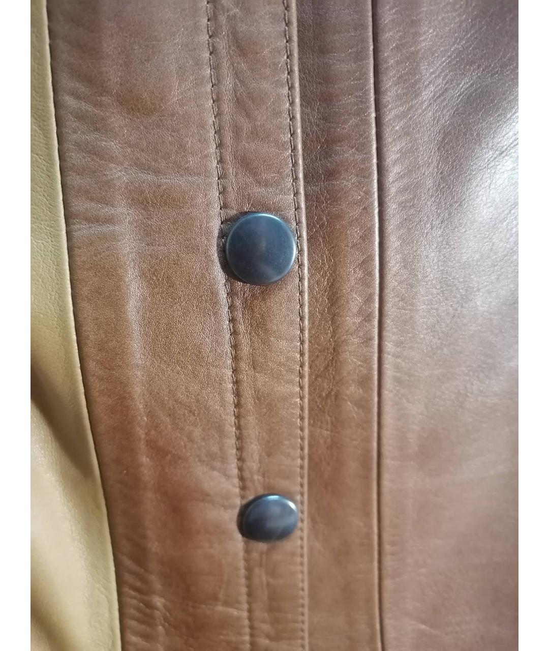 PRADA Бежевая кожаная юбка мини, фото 4