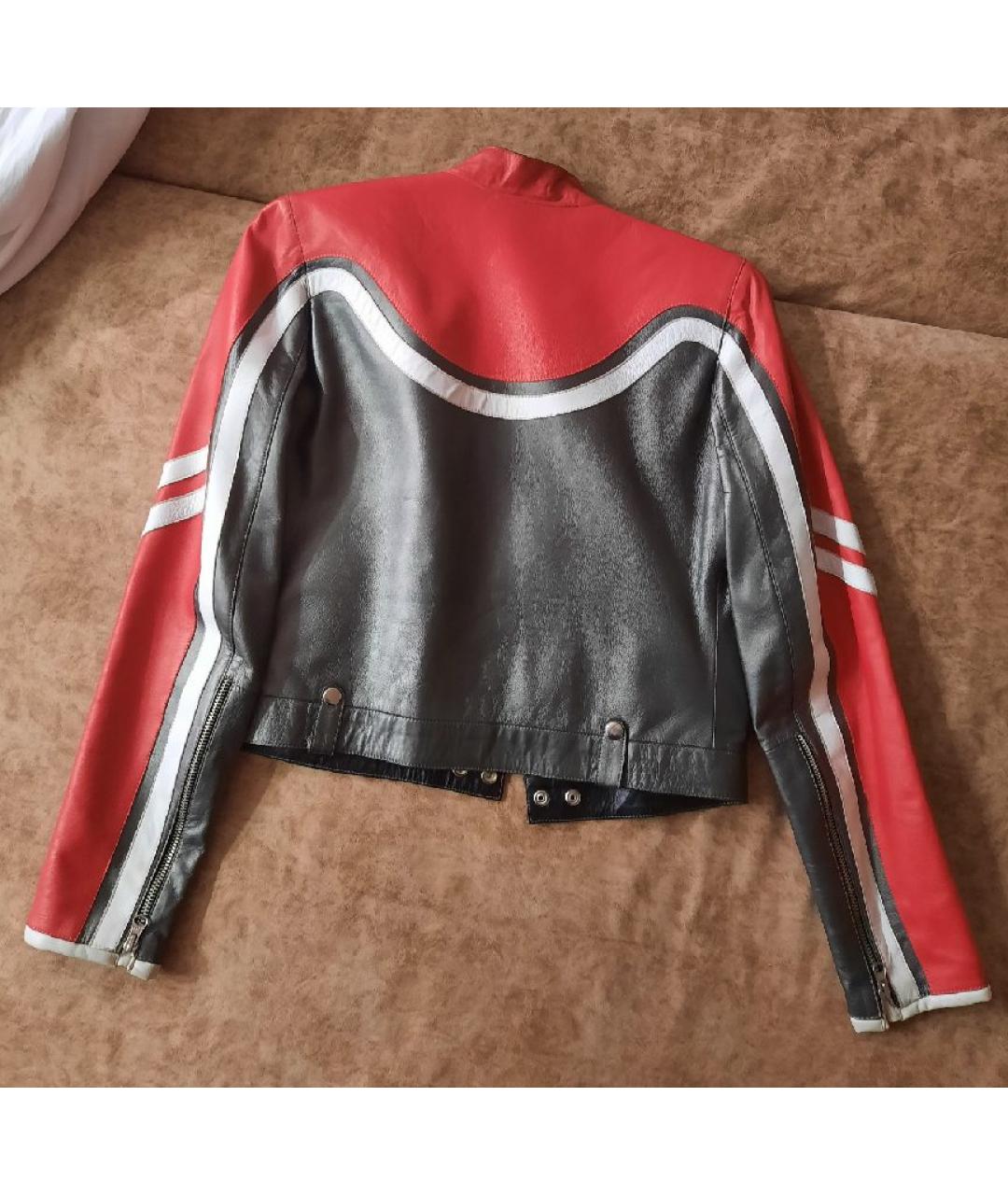 ICEBERG Красная кожаная куртка, фото 2