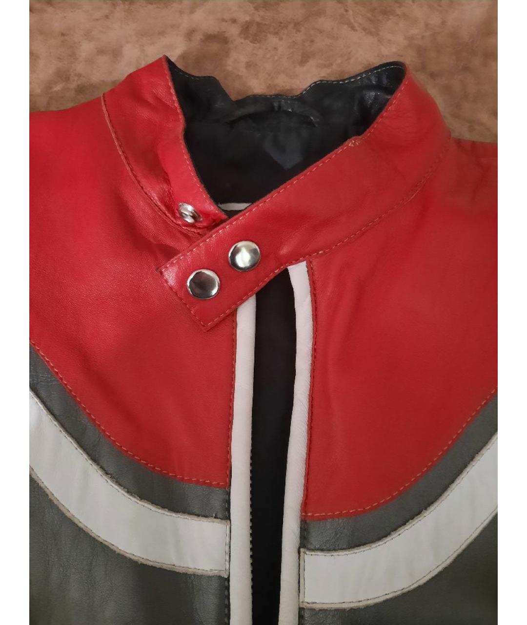 ICEBERG Красная кожаная куртка, фото 4
