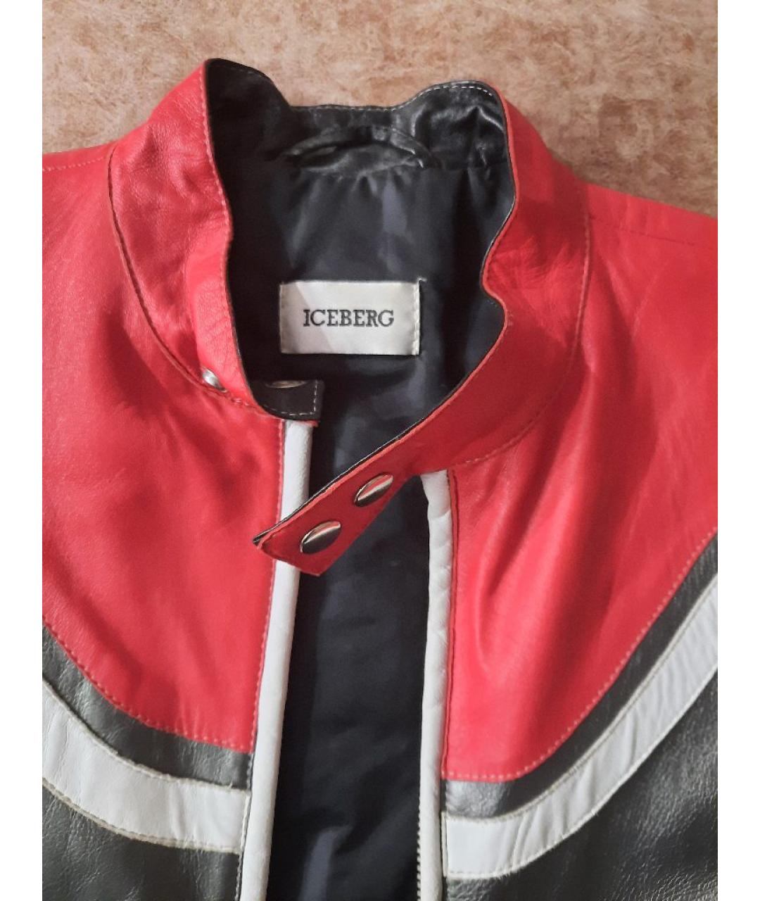 ICEBERG Красная кожаная куртка, фото 3
