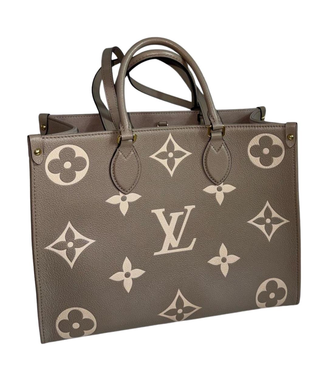 LOUIS VUITTON Бежевая кожаная сумка тоут, фото 1
