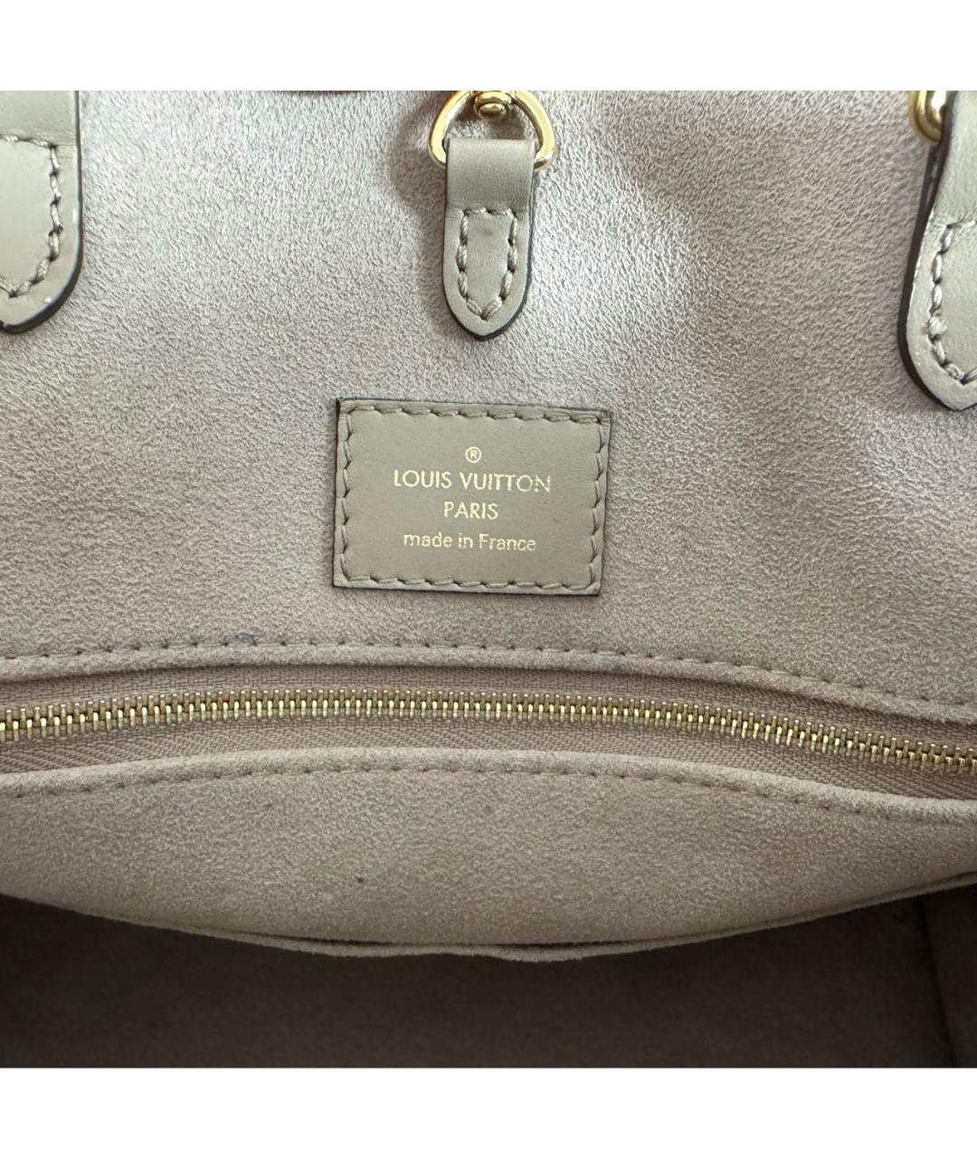 LOUIS VUITTON Бежевая кожаная сумка тоут, фото 3