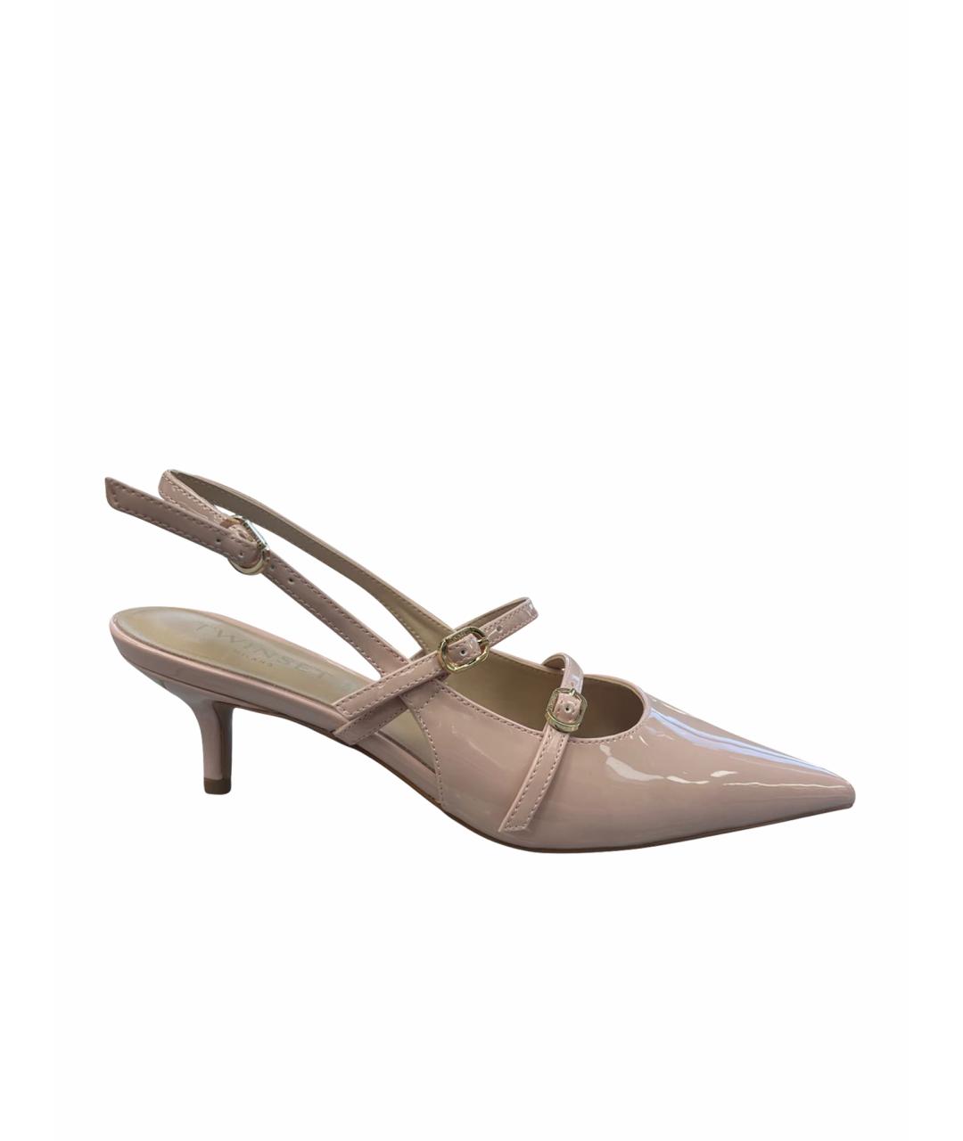 TWIN-SET Розовые туфли из искусственной кожи, фото 6