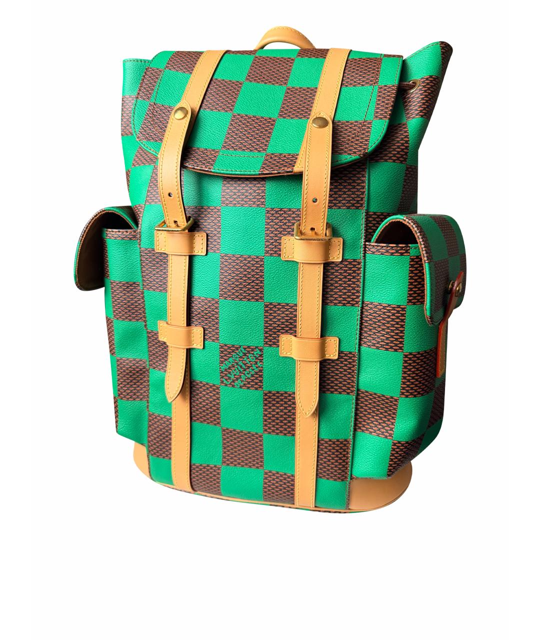 LOUIS VUITTON Зеленый кожаный рюкзак, фото 1