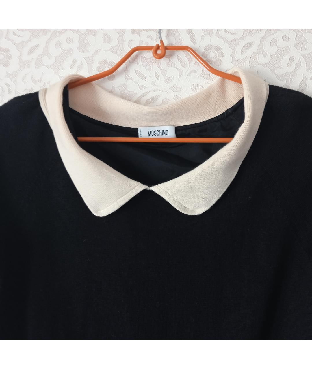 MOSCHINO Черное шерстяное повседневное платье, фото 2