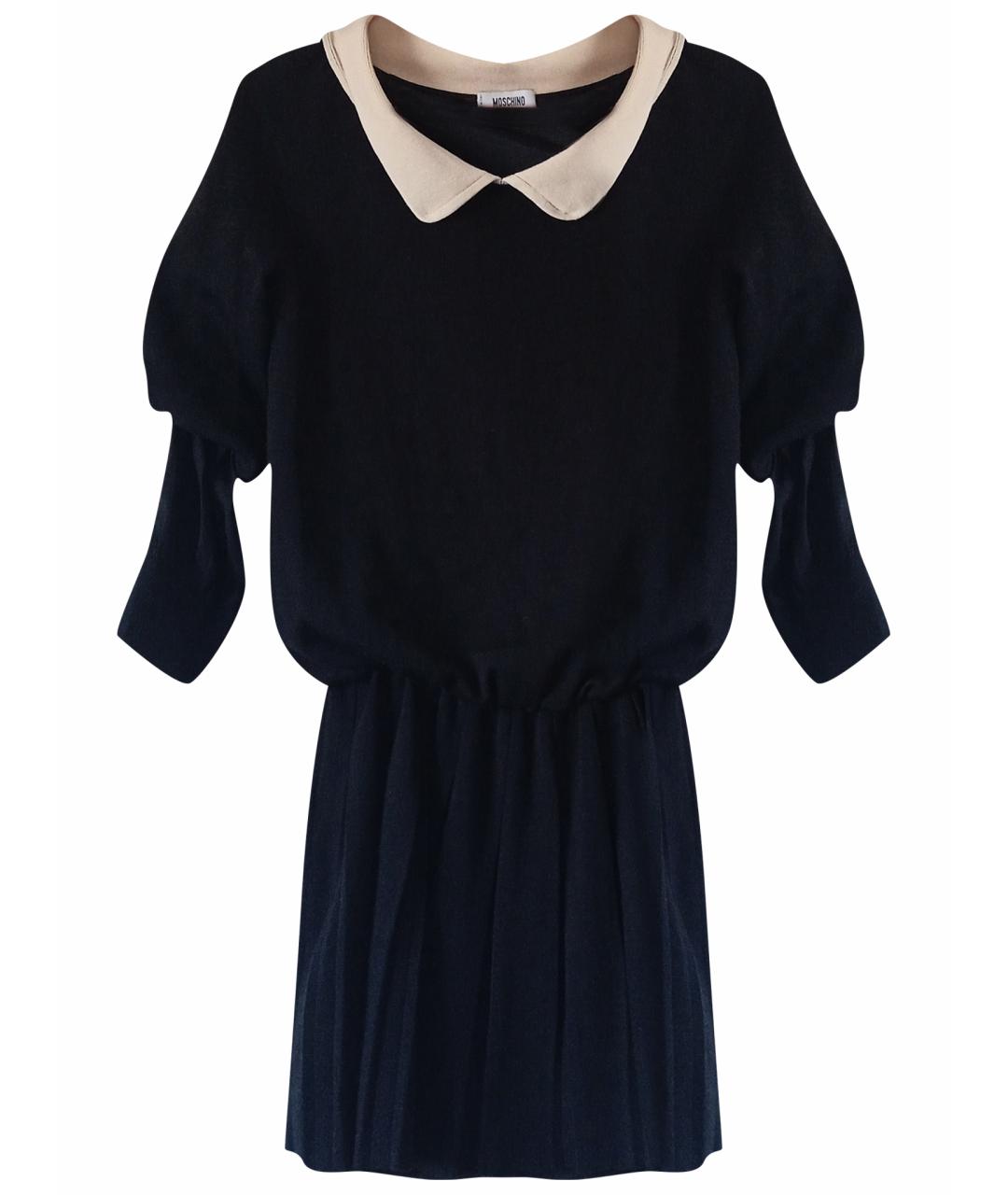 MOSCHINO Черное шерстяное повседневное платье, фото 1