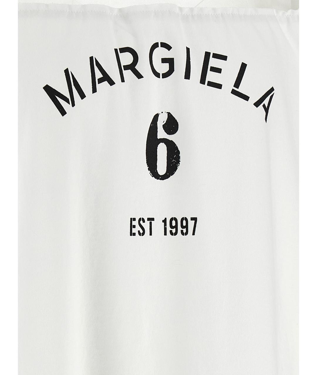 MM6 MAISON MARGIELA Белая хлопковая футболка, фото 4