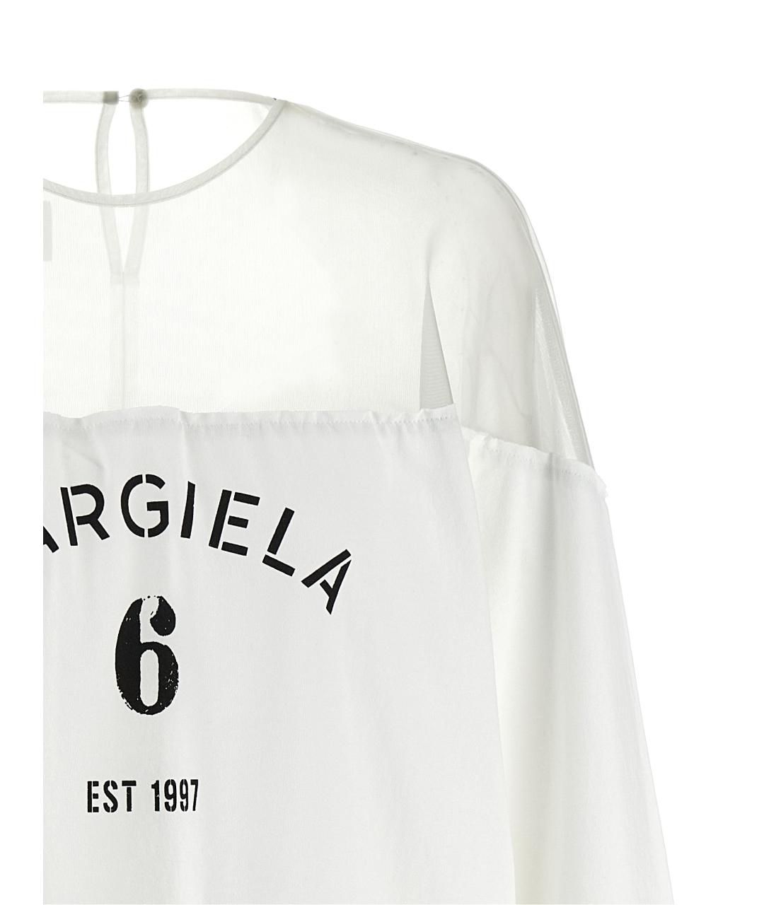 MM6 MAISON MARGIELA Белая хлопковая футболка, фото 3