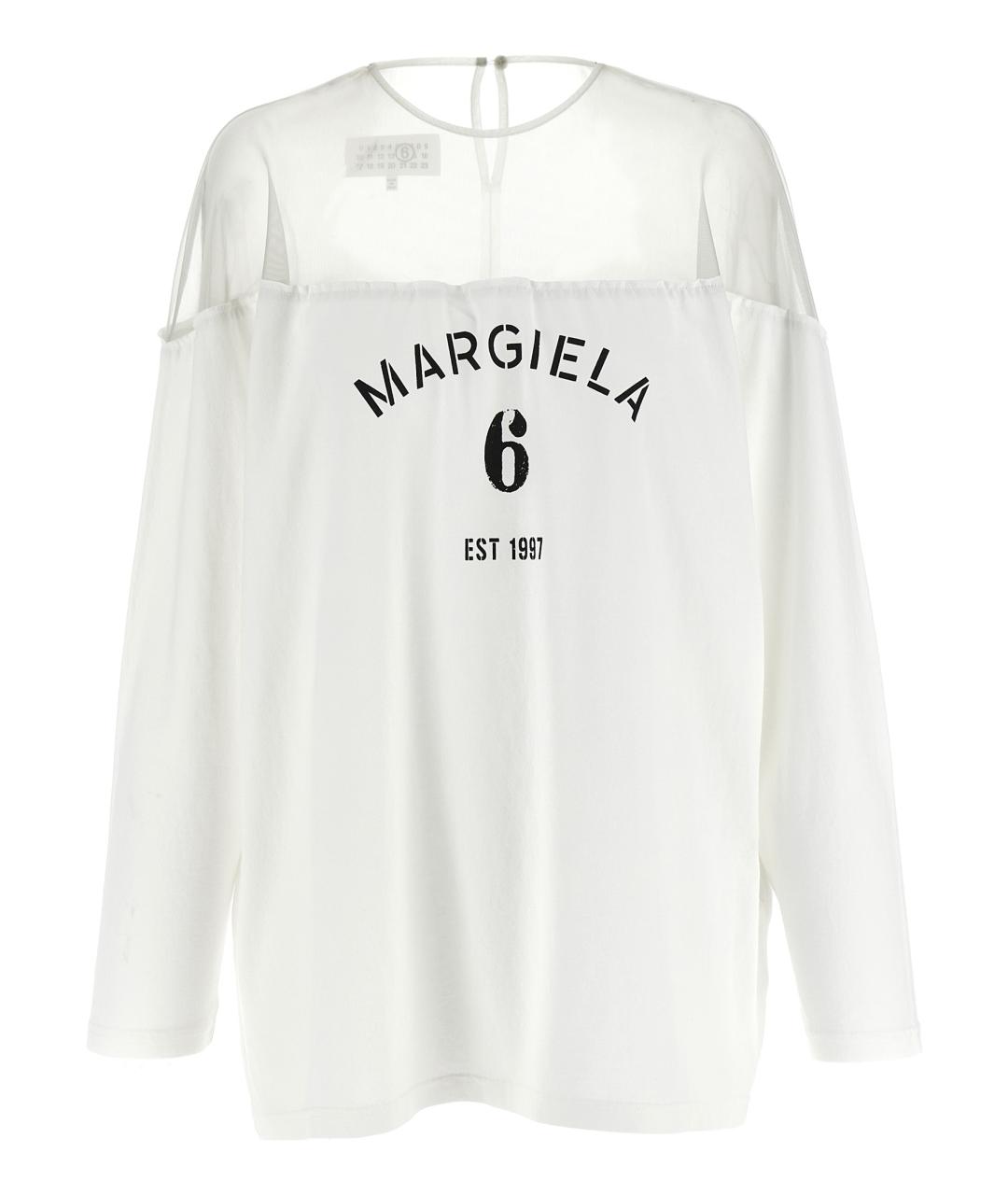 MM6 MAISON MARGIELA Белая хлопковая футболка, фото 1