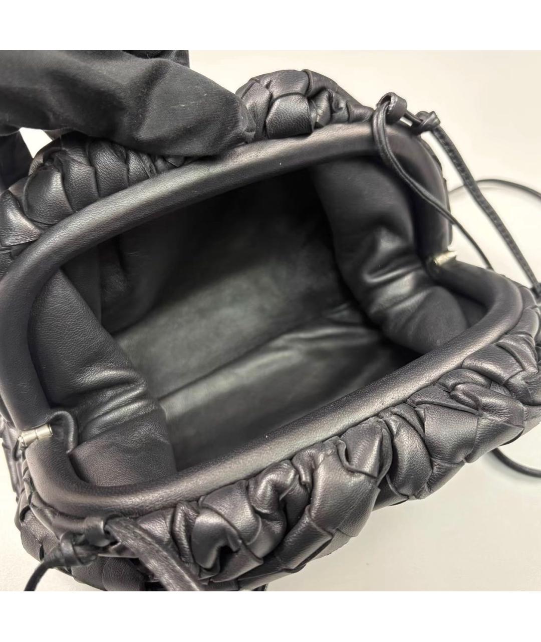 BOTTEGA VENETA Черная кожаная сумка через плечо, фото 7