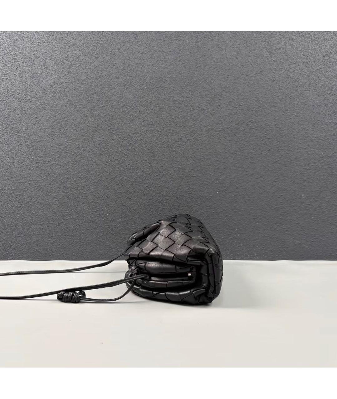 BOTTEGA VENETA Черная кожаная сумка через плечо, фото 3
